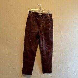 Aritzia Burgundy Leather Pants